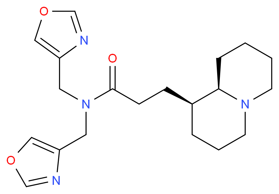 3-[(1S,9aR)-octahydro-2H-quinolizin-1-yl]-N,N-bis(1,3-oxazol-4-ylmethyl)propanamide_分子结构_CAS_)