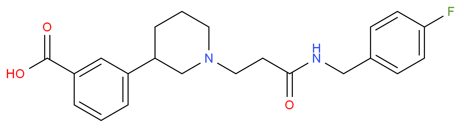 3-(1-{3-[(4-fluorobenzyl)amino]-3-oxopropyl}piperidin-3-yl)benzoic acid_分子结构_CAS_)
