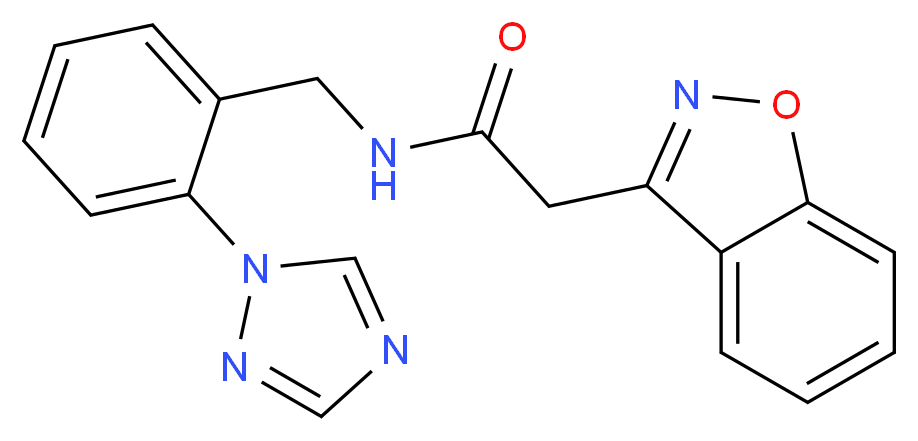 2-(1,2-benzisoxazol-3-yl)-N-[2-(1H-1,2,4-triazol-1-yl)benzyl]acetamide_分子结构_CAS_)