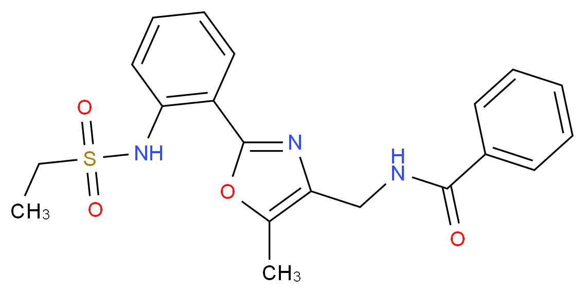 N-[(2-{2-[(ethylsulfonyl)amino]phenyl}-5-methyl-1,3-oxazol-4-yl)methyl]benzamide_分子结构_CAS_)