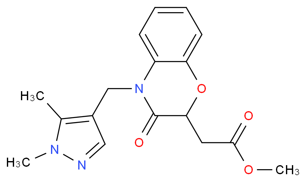 methyl {4-[(1,5-dimethyl-1H-pyrazol-4-yl)methyl]-3-oxo-3,4-dihydro-2H-1,4-benzoxazin-2-yl}acetate_分子结构_CAS_)