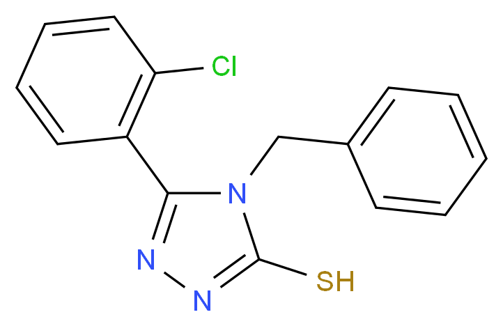 4-benzyl-5-(2-chlorophenyl)-4H-1,2,4-triazole-3-thiol_分子结构_CAS_23282-94-2
