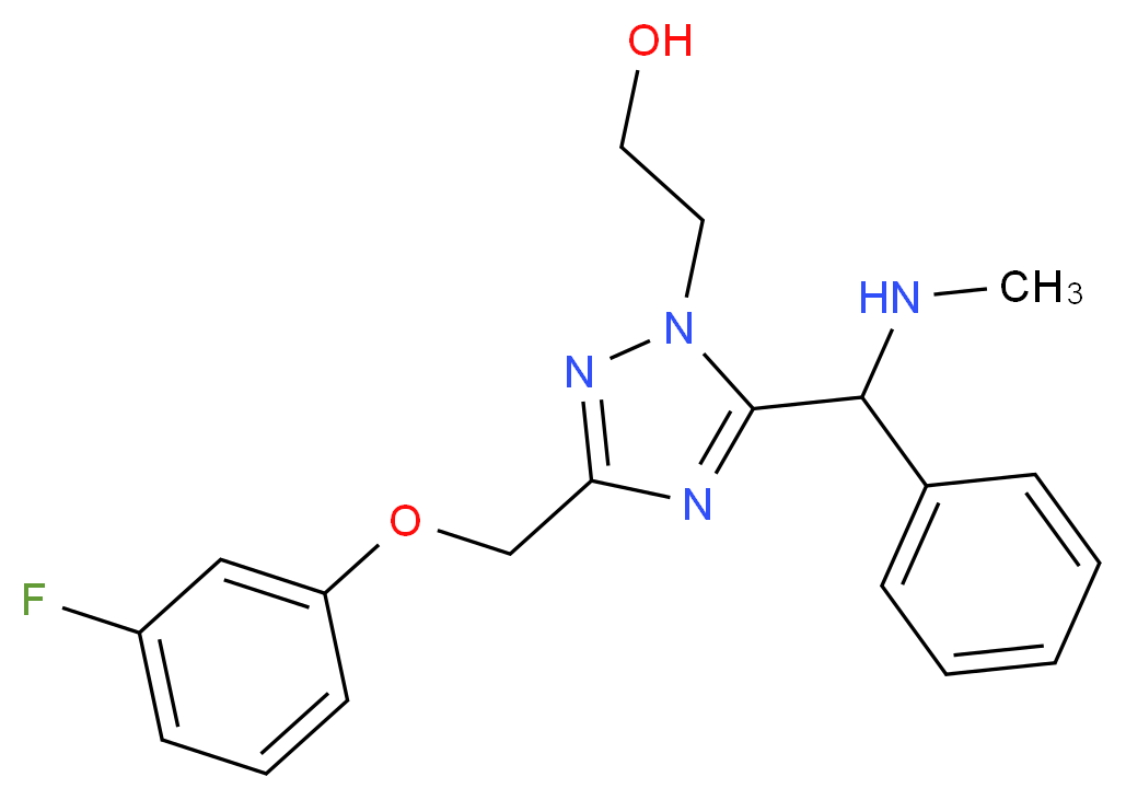 2-{3-[(3-fluorophenoxy)methyl]-5-[(methylamino)(phenyl)methyl]-1H-1,2,4-triazol-1-yl}ethanol_分子结构_CAS_)