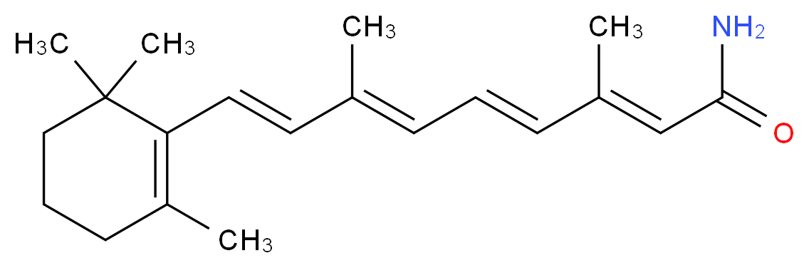 (2E,4E,6E,8E)-3,7-dimethyl-9-(2,6,6-trimethylcyclohex-1-en-1-yl)nona-2,4,6,8-tetraenamide_分子结构_CAS_20638-84-0