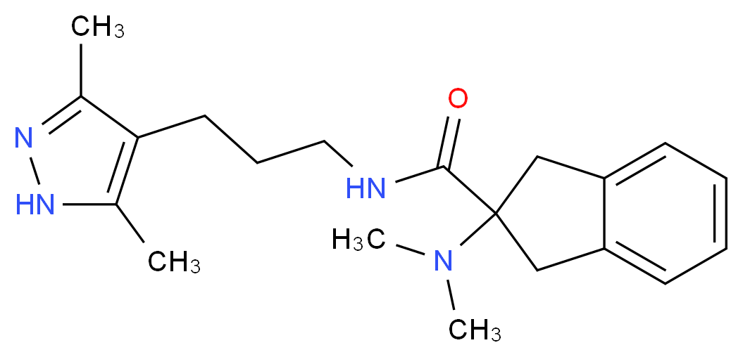 2-(dimethylamino)-N-[3-(3,5-dimethyl-1H-pyrazol-4-yl)propyl]-2-indanecarboxamide_分子结构_CAS_)