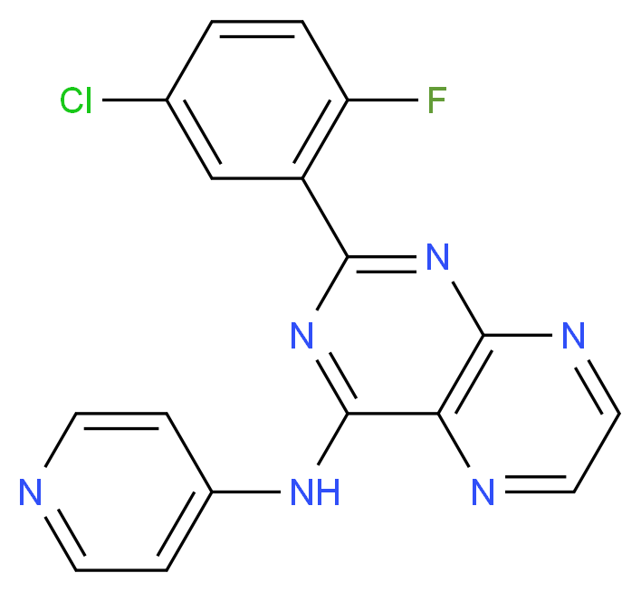 2-(5-chloro-2-fluorophenyl)-N-(pyridin-4-yl)pteridin-4-amine_分子结构_CAS_627536-09-8