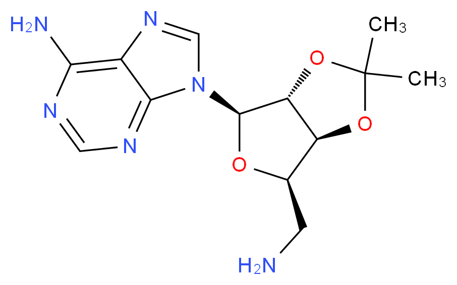 9-[(3aR,4R,6R,6aS)-6-(aminomethyl)-2,2-dimethyl-tetrahydro-2H-furo[3,4-d][1,3]dioxol-4-yl]-9H-purin-6-amine_分子结构_CAS_21950-36-7