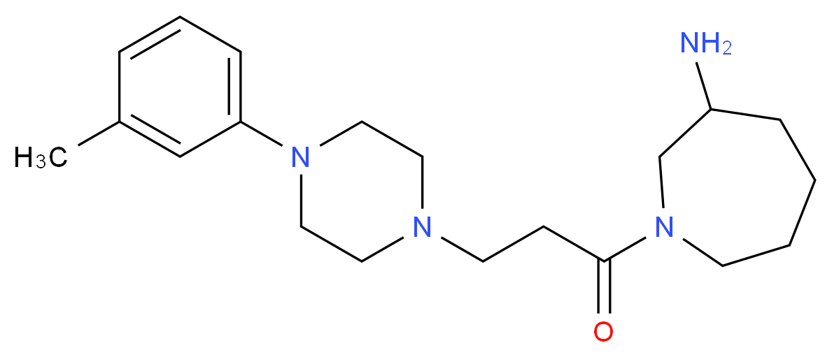 1-{3-[4-(3-methylphenyl)piperazin-1-yl]propanoyl}azepan-3-amine_分子结构_CAS_)