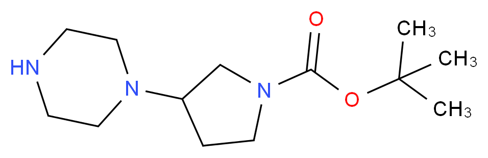 tert-butyl 3-(1-piperazinyl)-1-pyrrolidinecarboxylate_分子结构_CAS_867265-71-2)