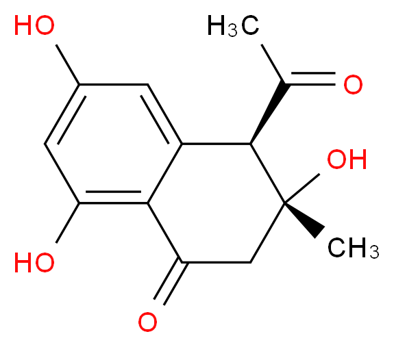 (3R,4R)-4-acetyl-3,6,8-trihydroxy-3-methyl-1,2,3,4-tetrahydronaphthalen-1-one_分子结构_CAS_263368-91-8