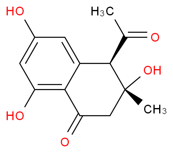 4-(trans)-Acetyl-3,6,8-trihydroxy-3-
methyldihydronaphthalenone_分子结构_CAS_263368-91-8)