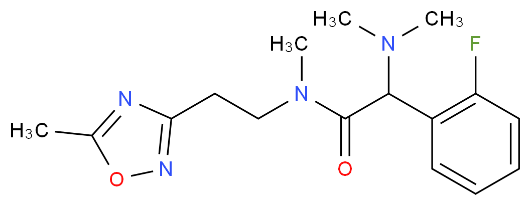 2-(dimethylamino)-2-(2-fluorophenyl)-N-methyl-N-[2-(5-methyl-1,2,4-oxadiazol-3-yl)ethyl]acetamide_分子结构_CAS_)
