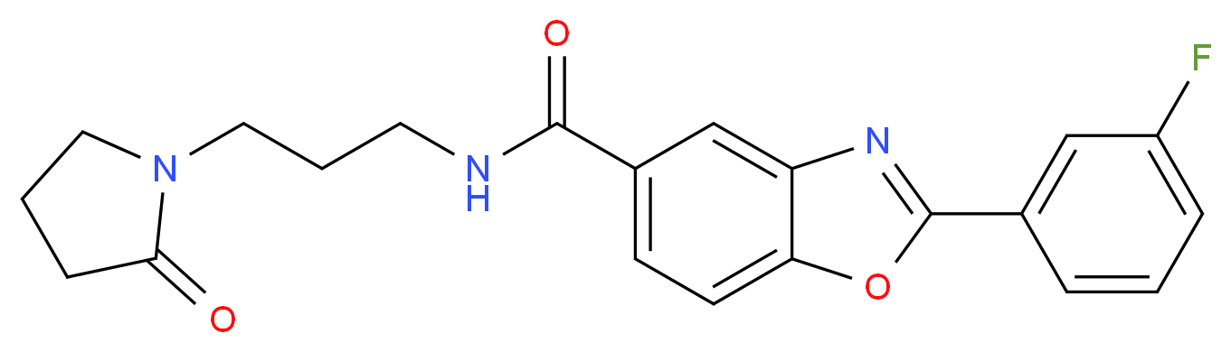 2-(3-fluorophenyl)-N-[3-(2-oxopyrrolidin-1-yl)propyl]-1,3-benzoxazole-5-carboxamide_分子结构_CAS_)