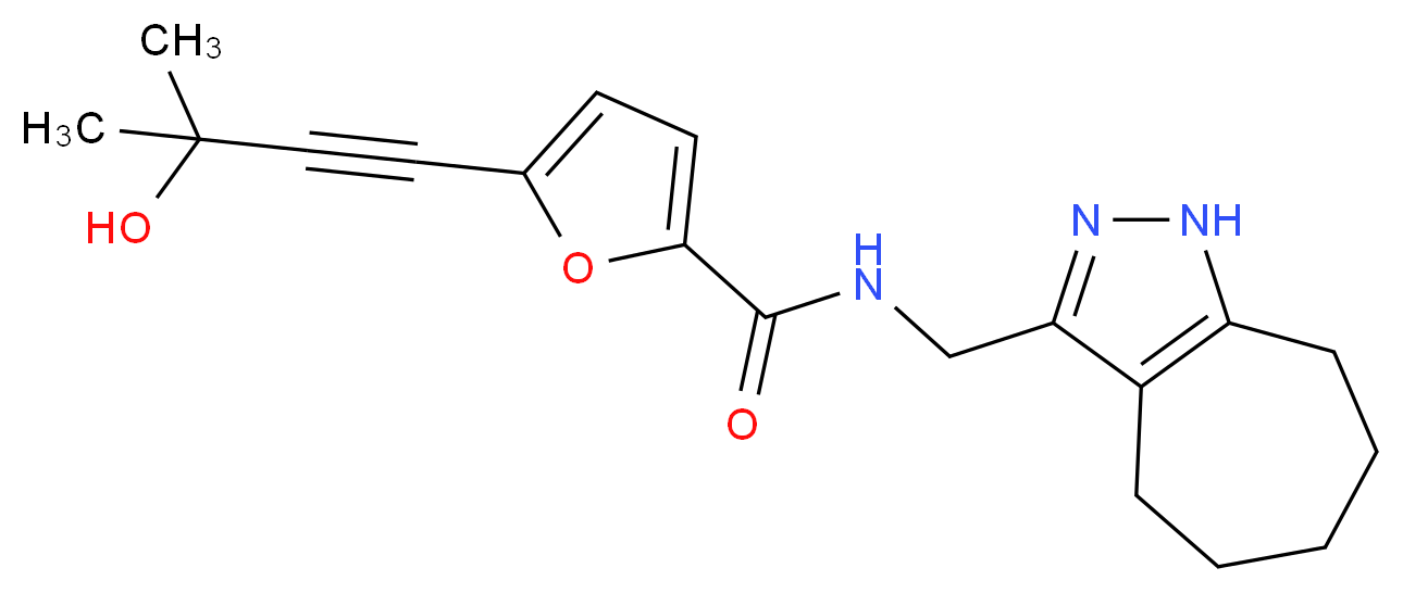 N-(1,4,5,6,7,8-hexahydrocyclohepta[c]pyrazol-3-ylmethyl)-5-(3-hydroxy-3-methylbut-1-yn-1-yl)-2-furamide_分子结构_CAS_)