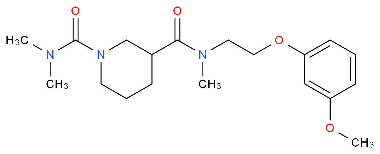 N~3~-[2-(3-methoxyphenoxy)ethyl]-N~1~,N~1~,N~3~-trimethyl-1,3-piperidinedicarboxamide_分子结构_CAS_)