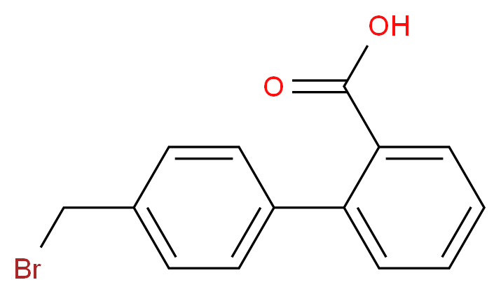 4'-(Bromomethyl)-[1,1'-biphenyl]-2-carboxylic Acid_分子结构_CAS_150766-86-2)