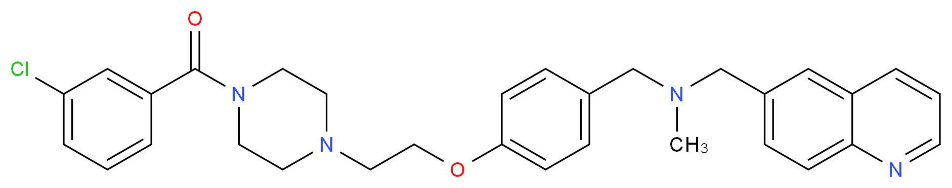 (4-{2-[4-(3-chlorobenzoyl)-1-piperazinyl]ethoxy}benzyl)methyl(6-quinolinylmethyl)amine_分子结构_CAS_)