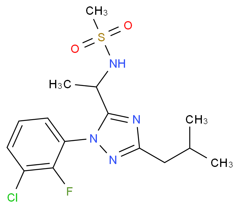 N-{1-[1-(3-chloro-2-fluorophenyl)-3-isobutyl-1H-1,2,4-triazol-5-yl]ethyl}methanesulfonamide_分子结构_CAS_)