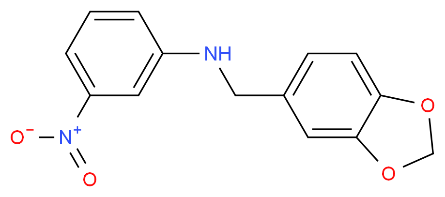 N-(1,3-Benzodioxol-5-ylmethyl)-3-nitroaniline_分子结构_CAS_)