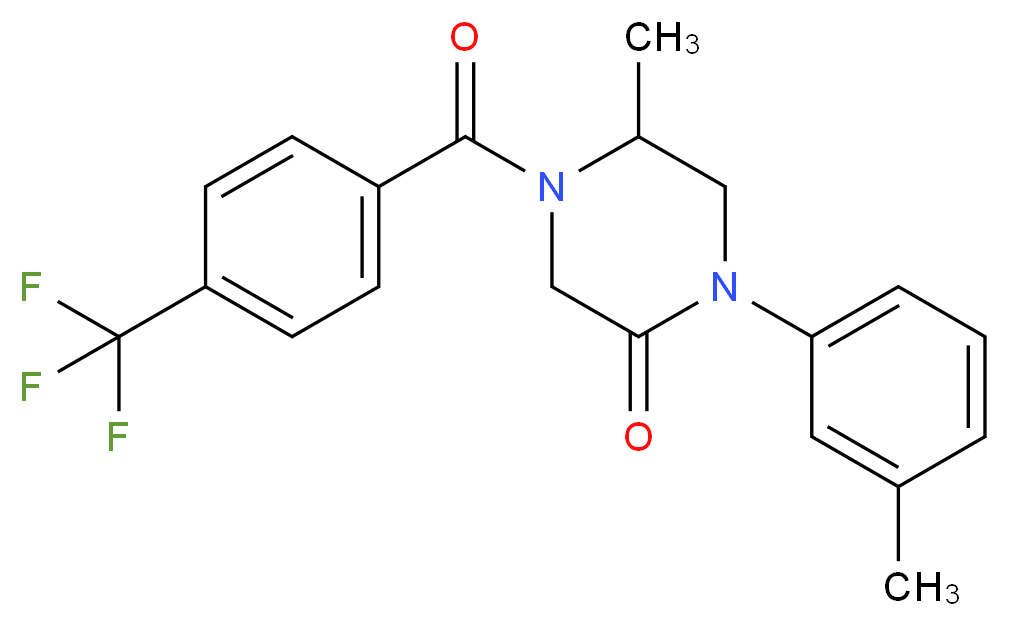 5-methyl-1-(3-methylphenyl)-4-[4-(trifluoromethyl)benzoyl]-2-piperazinone_分子结构_CAS_)