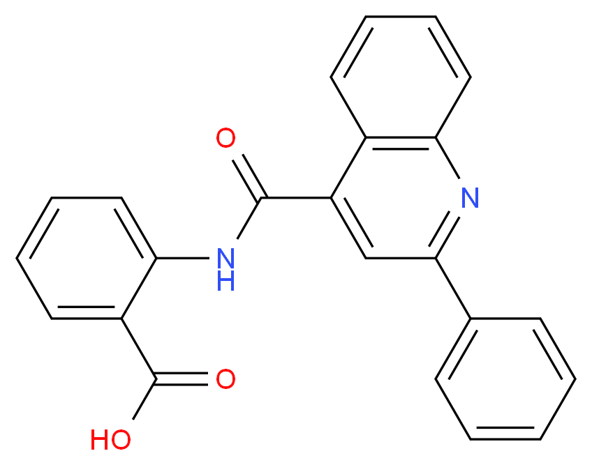 2-(2-phenylquinoline-4-amido)benzoic acid_分子结构_CAS_85-78-9