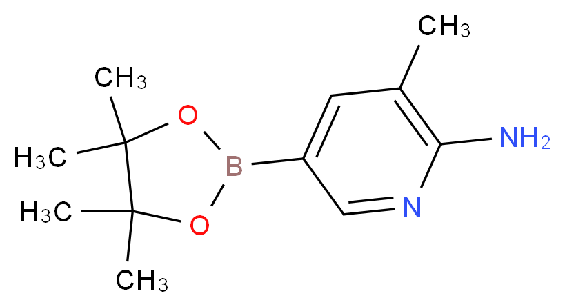 3-methyl-5-(tetramethyl-1,3,2-dioxaborolan-2-yl)pyridin-2-amine_分子结构_CAS_1111637-91-2