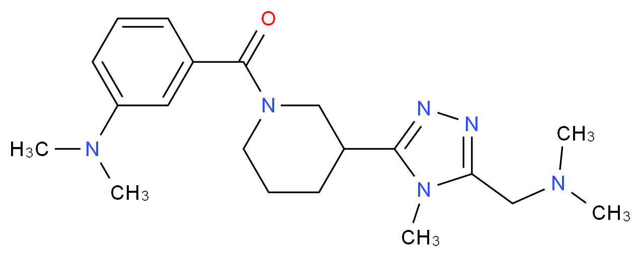 3-[(3-{5-[(dimethylamino)methyl]-4-methyl-4H-1,2,4-triazol-3-yl}piperidin-1-yl)carbonyl]-N,N-dimethylaniline_分子结构_CAS_)