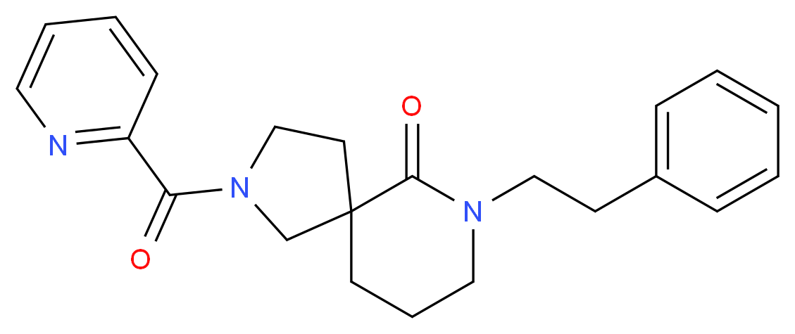 7-(2-phenylethyl)-2-(2-pyridinylcarbonyl)-2,7-diazaspiro[4.5]decan-6-one_分子结构_CAS_)