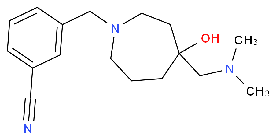 3-({4-[(dimethylamino)methyl]-4-hydroxy-1-azepanyl}methyl)benzonitrile_分子结构_CAS_)