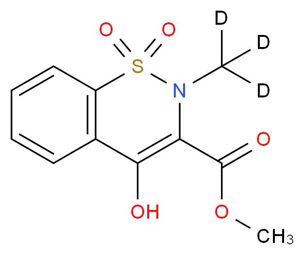 methyl 4-hydroxy-2-(<sup>2</sup>H<sub>3</sub>)methyl-1,1-dioxo-2H-1λ<sup>6</sup>,2-benzothiazine-3-carboxylate_分子结构_CAS_942047-62-3