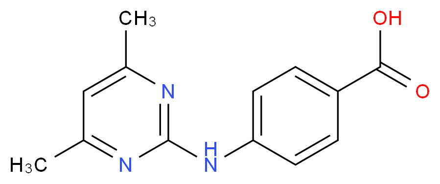 4-[(4,6-dimethylpyrimidin-2-yl)amino]benzoic acid_分子结构_CAS_81261-97-4