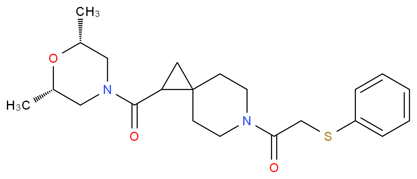 1-{[(2R*,6S*)-2,6-dimethyl-4-morpholinyl]carbonyl}-6-[(phenylthio)acetyl]-6-azaspiro[2.5]octane_分子结构_CAS_)