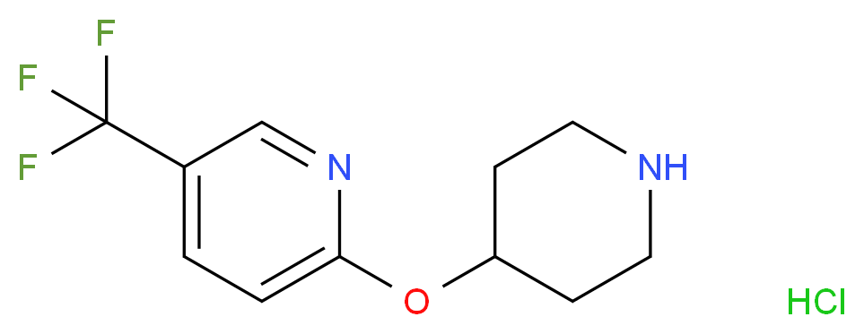 2-(4-Piperidinyloxy)-5-(trifluoromethyl)pyridine hydrochloride_分子结构_CAS_1219979-10-8)