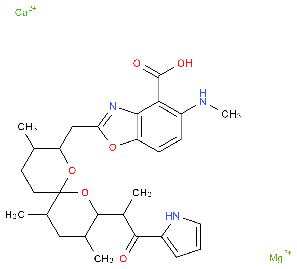 钙离子载体 A23187 混合钙镁盐_分子结构_CAS_)