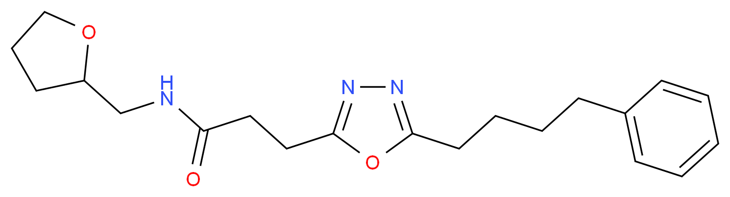 3-[5-(4-phenylbutyl)-1,3,4-oxadiazol-2-yl]-N-(tetrahydro-2-furanylmethyl)propanamide_分子结构_CAS_)