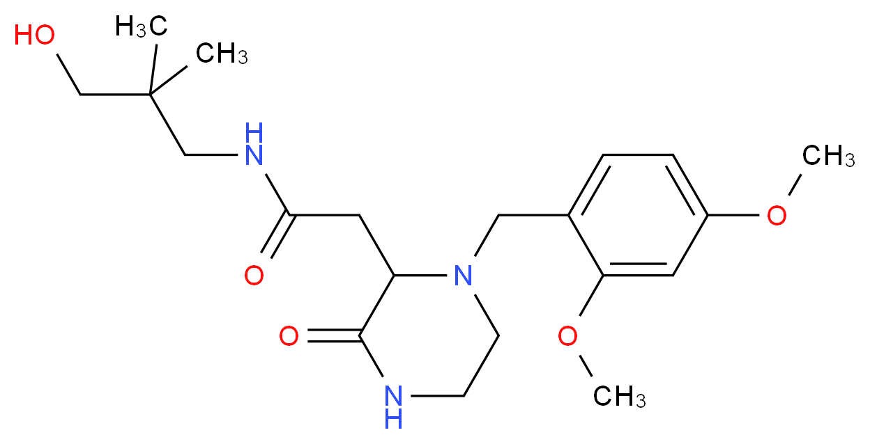 2-[1-(2,4-dimethoxybenzyl)-3-oxo-2-piperazinyl]-N-(3-hydroxy-2,2-dimethylpropyl)acetamide_分子结构_CAS_)