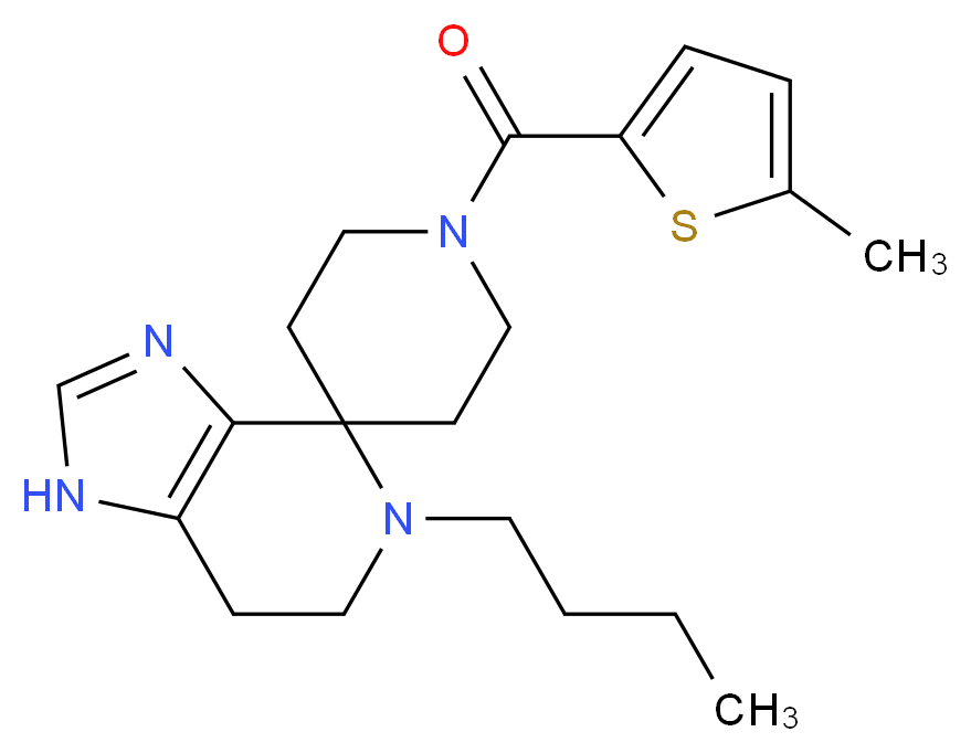 5-butyl-1'-[(5-methyl-2-thienyl)carbonyl]-1,5,6,7-tetrahydrospiro[imidazo[4,5-c]pyridine-4,4'-piperidine]_分子结构_CAS_)