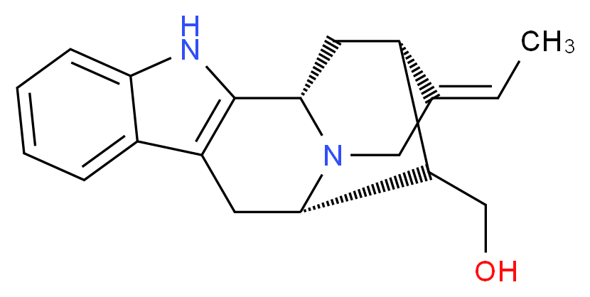 [(1S,12S,14S,15E)-15-ethylidene-3,17-diazapentacyclo[12.3.1.0<sup>2</sup>,<sup>1</sup><sup>0</sup>.0<sup>4</sup>,<sup>9</sup>.0<sup>1</sup><sup>2</sup>,<sup>1</sup><sup>7</sup>]octadeca-2(10),4,6,8-tetraen-13-yl]methanol_分子结构_CAS_126640-98-0