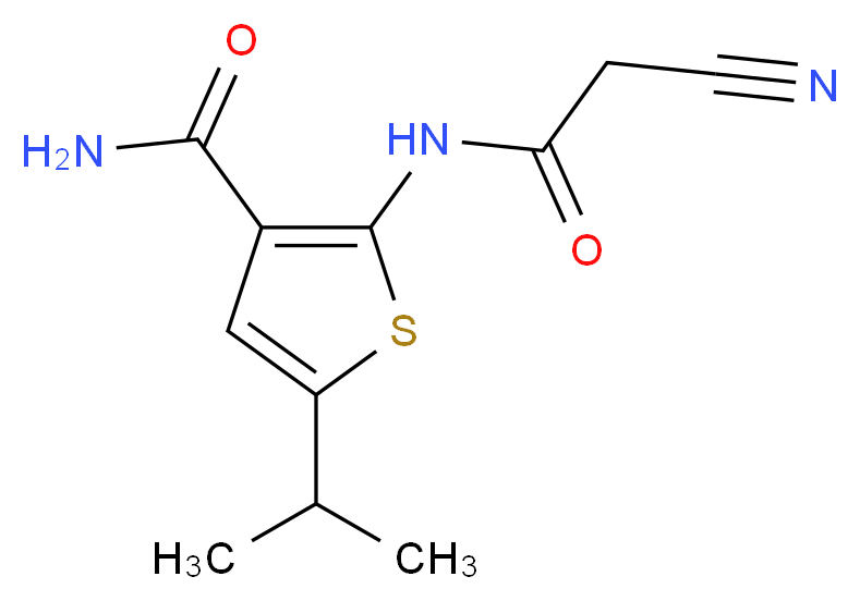 2-[(Cyanoacetyl)amino]-5-isopropylthiophene-3-carboxamide_分子结构_CAS_)