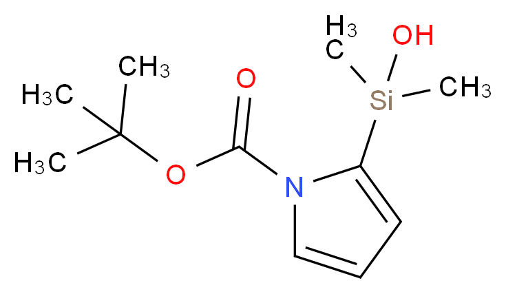 tert-butyl 2-(hydroxydimethylsilyl)-1H-pyrrole-1-carboxylate_分子结构_CAS_879904-82-2