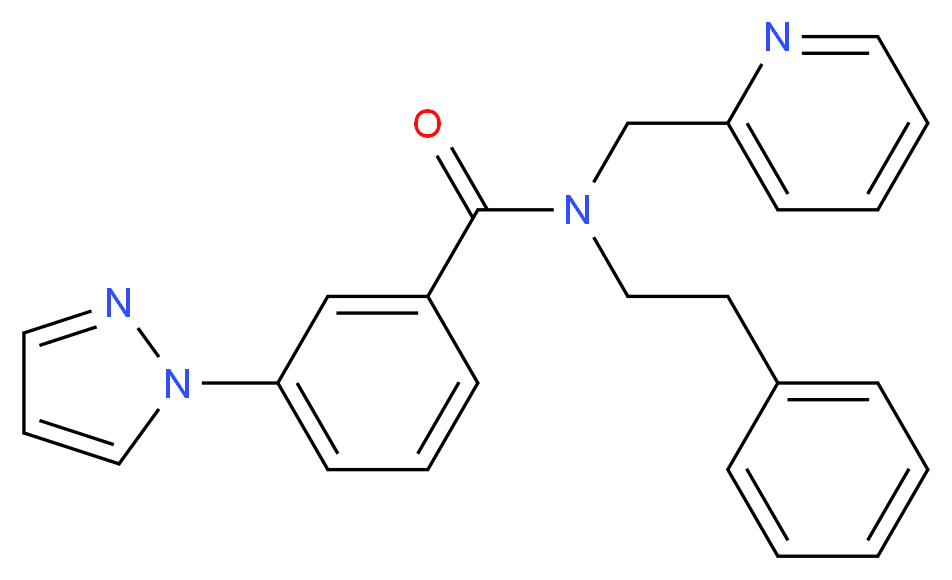 N-(2-phenylethyl)-3-(1H-pyrazol-1-yl)-N-(2-pyridinylmethyl)benzamide_分子结构_CAS_)
