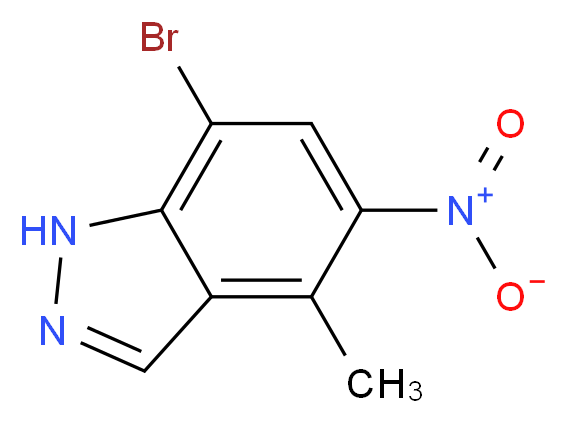 7-bromo-4-methyl-5-nitro-1H-indazole_分子结构_CAS_952183-46-9