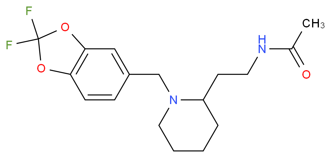 N-(2-{1-[(2,2-difluoro-1,3-benzodioxol-5-yl)methyl]-2-piperidinyl}ethyl)acetamide_分子结构_CAS_)