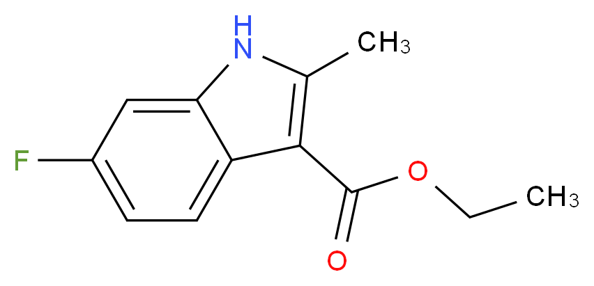 ethyl 6-fluoro-2-methyl-1H-indole-3-carboxylate_分子结构_CAS_886362-69-2