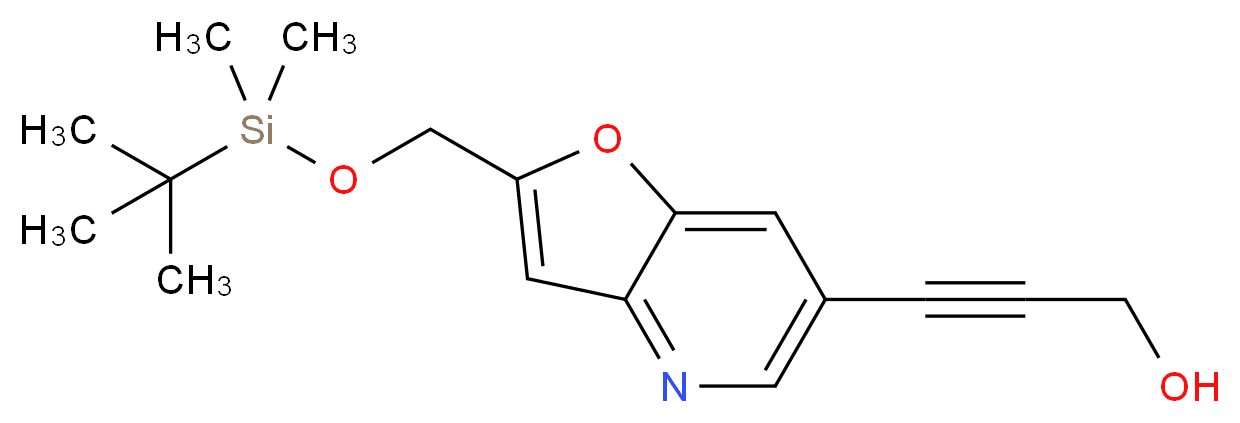 3-(2-((tert-Butyldimethylsilyloxy)methyl)-furo[3,2-b]pyridin-6-yl)prop-2-yn-1-ol_分子结构_CAS_)