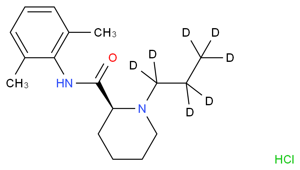 (2S)-N-(2,6-dimethylphenyl)-1-(<sup>2</sup>H<sub>7</sub>)propylpiperidine-2-carboxamide hydrochloride_分子结构_CAS_1217667-10-1