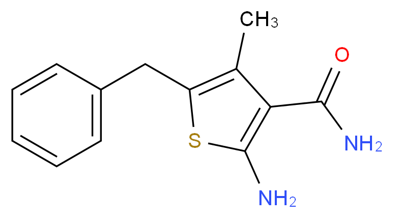 2-amino-5-benzyl-4-methylthiophene-3-carboxamide_分子结构_CAS_57243-81-9