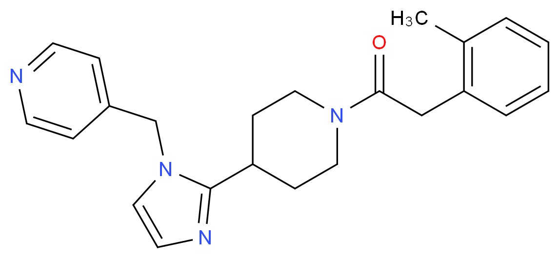 4-[(2-{1-[(2-methylphenyl)acetyl]piperidin-4-yl}-1H-imidazol-1-yl)methyl]pyridine_分子结构_CAS_)
