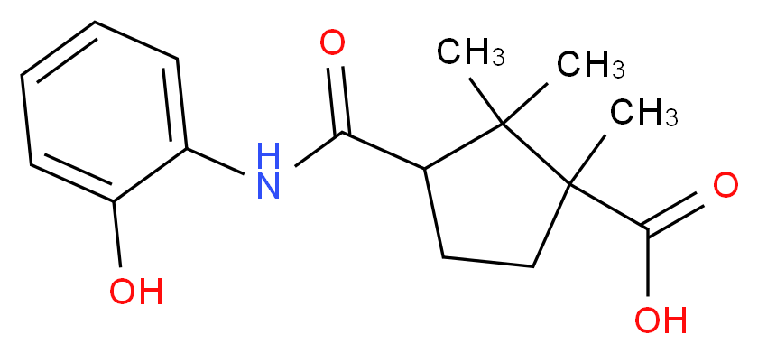 3-(2-Hydroxy-phenylcarbamoyl)-1,2,2-trimethyl-cyclopentanecarboxylic acid_分子结构_CAS_)