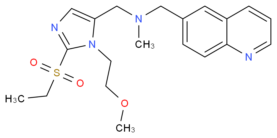1-[2-(ethylsulfonyl)-1-(2-methoxyethyl)-1H-imidazol-5-yl]-N-methyl-N-(6-quinolinylmethyl)methanamine_分子结构_CAS_)